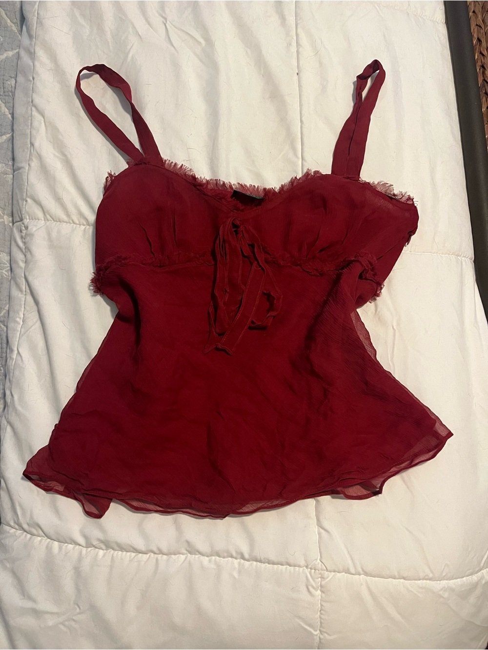 Nicole Deep Red Tie-Front Camisole